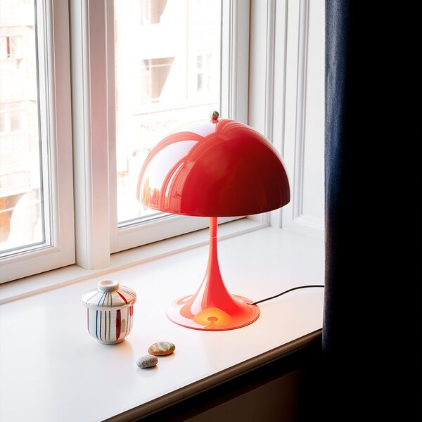 Lampă de masă Louis Poulsen, Panthella Mini, reglabil, Roșu, Camera de zi, Metal, Design