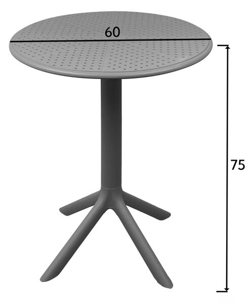Set mobilier dining 3 piese Mercon Zoi, Crem, 60x60x75 cm