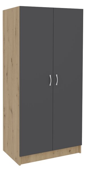 Dulap haaus Pedro, 2 Usi, Stejar Artisan/Antracit, 80 x 51 x 170 cm