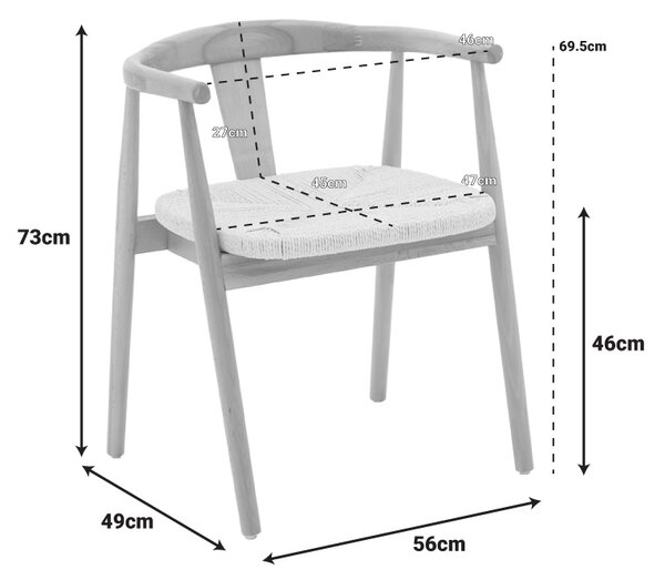 Scaun Gernine, Negru, 56x49x73 cm