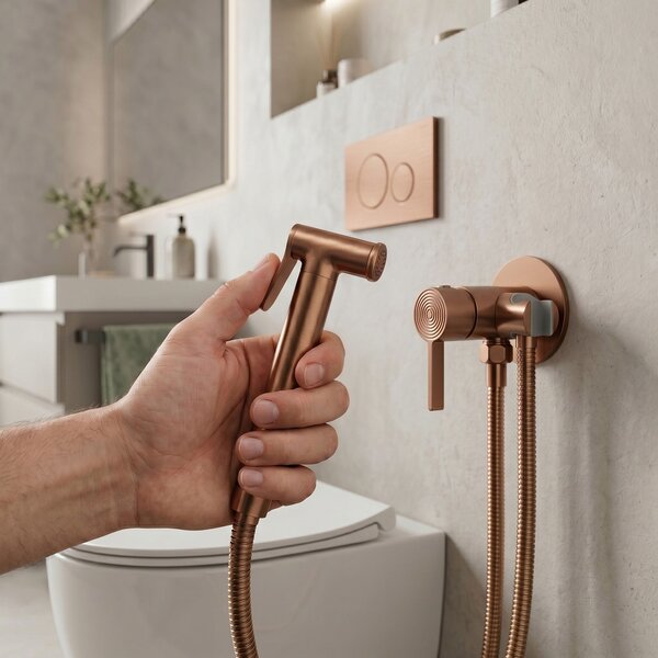 Baterie pentru bideu Rea Foster Brush Copper