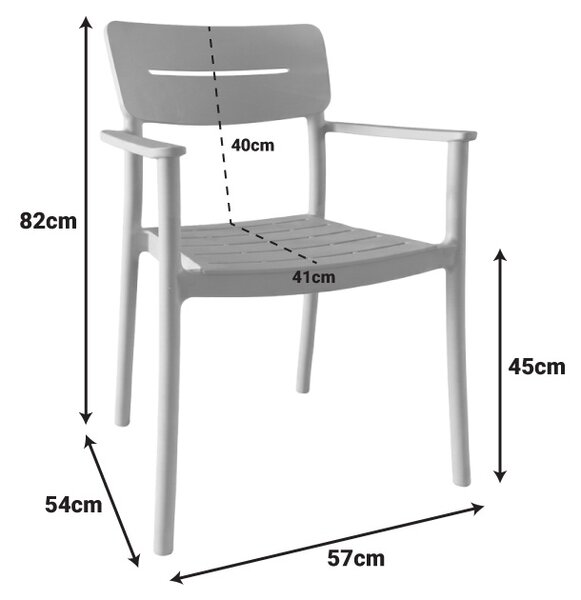 Scaun Pilma, Antracit, 57x54x82 cm