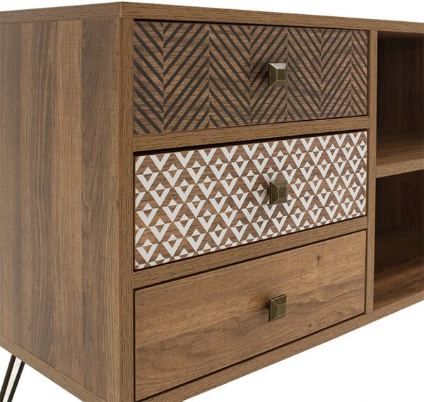 Comoda TV Boho Walnut - Negru