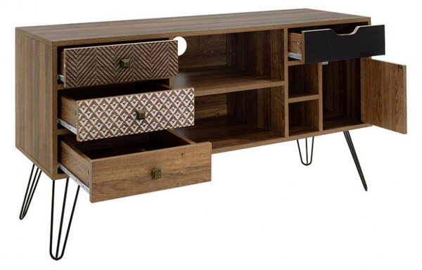 Comoda TV Boho Walnut - Negru