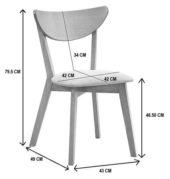 Scaun Canon, Ecru, 42x42x83.5 cm