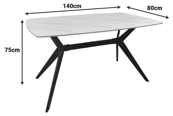 Masa Ezali, Alb, 140x80x75 cm