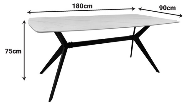 Masa Ezali, Alb, 180x90x75 cm