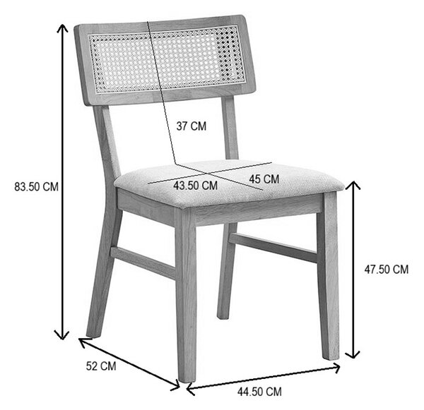 Scaun Raffles, Ecru, 47x48x83.5 cm