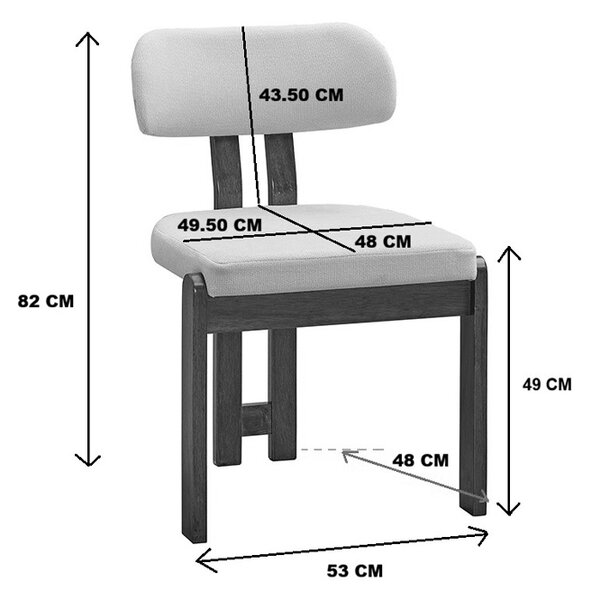 Scaun Genoa, Bej, 50x43x82 cm