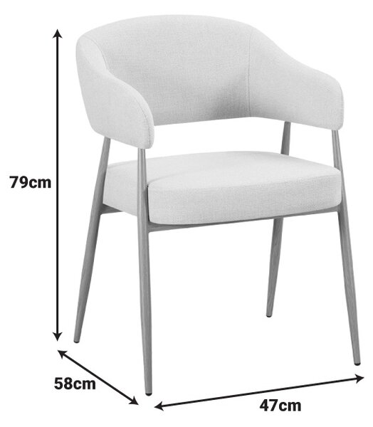 Scaun Filonda, Ivory/Natural, 47x58x79 cm