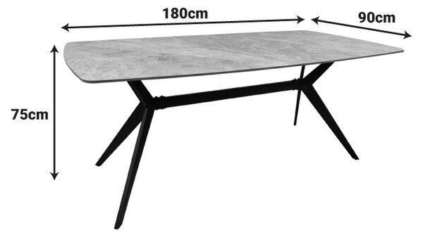 Masa Ezali, Gri, 180x90x75 cm