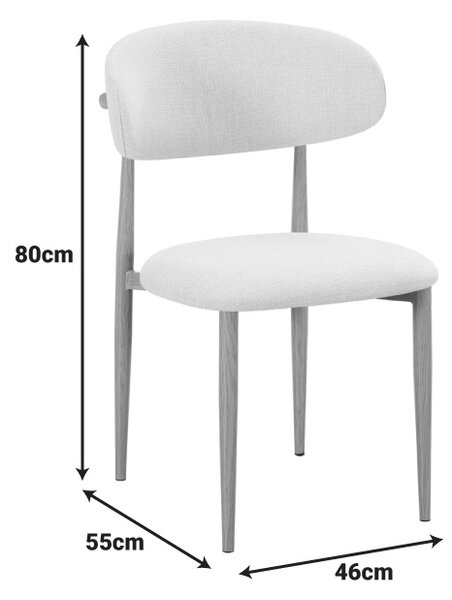 Scaun Folegio, Gri/Natural, 46x55x80 cm