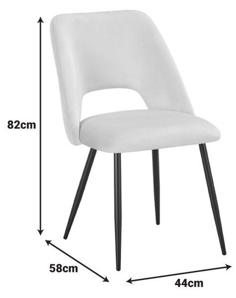 Scaun Nelda, Roz prafuit, 44x58x82 cm