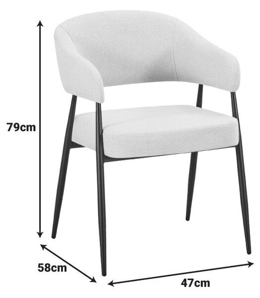 Scaun Filonda, Gri, 47x58x79 cm