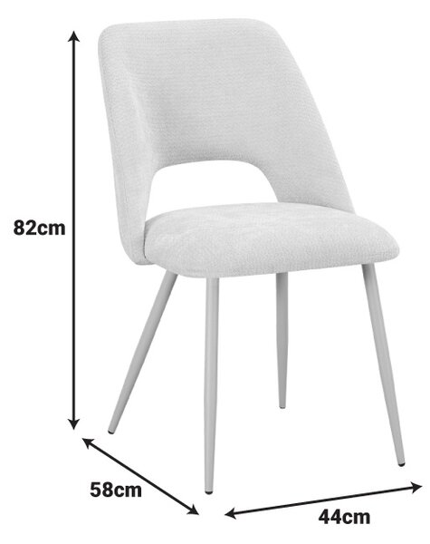 Scaun Nelda, Crem, 44x58x82 cm