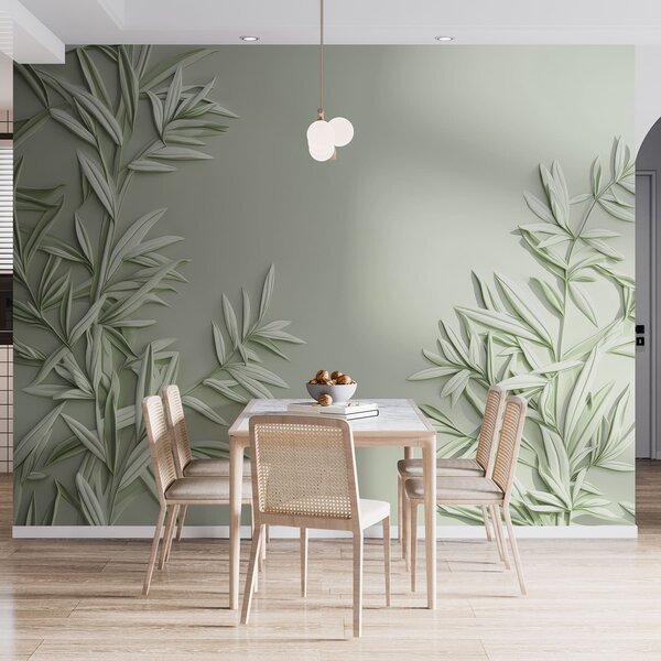 Tapet Imitarea frunzelor în basorelief, Fototapet Natură, Fototapet Frunze, w05244v1 : Uwalls.ro