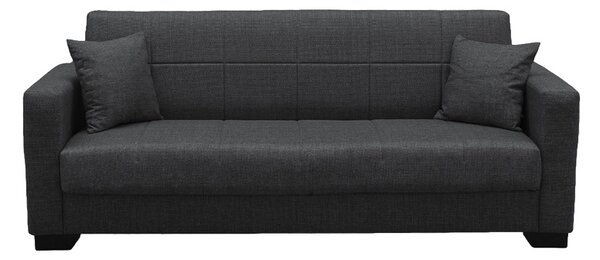 Canapea extensibila cu spatiu de depozitare Vox, Gri, 180x75x85 cm