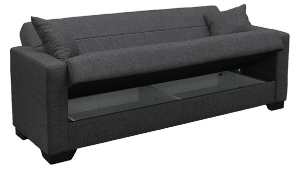 Canapea extensibila cu spatiu de depozitare Vox, Gri, 180x75x85 cm