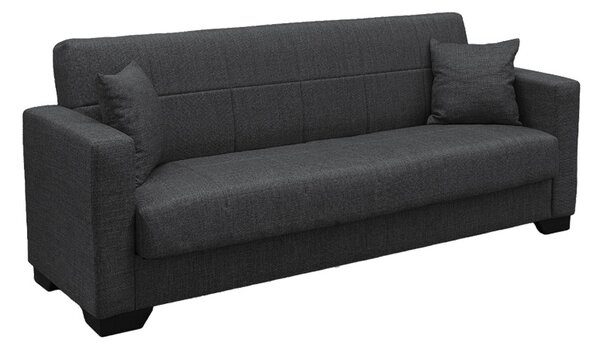Canapea extensibila cu spatiu de depozitare Vox, Gri, 180x75x85 cm