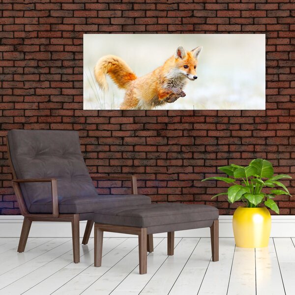 Tablou - Vulpe care sare (120x50 cm)