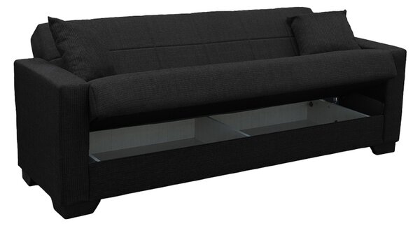 Canapea extensibila cu spatiu de depozitare Vox, Antracit, 180x75x85 cm