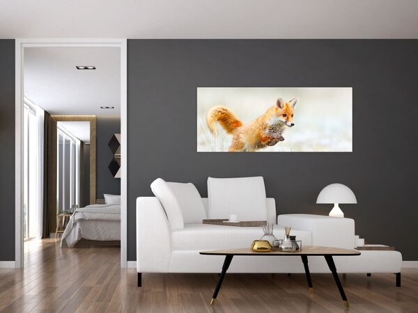 Tablou - Vulpe care sare (120x50 cm)