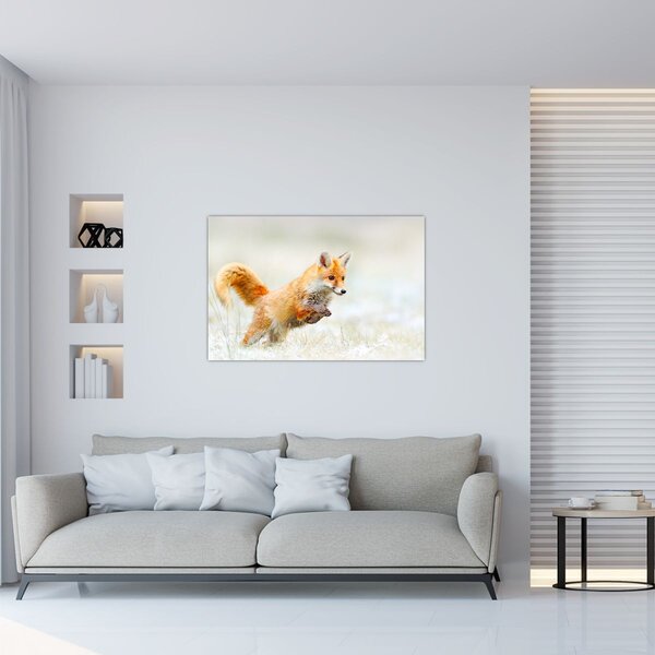 Tablou - Vulpe care sare (90x60 cm)