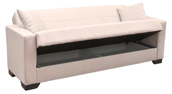 Canapea extensibila cu spatiu de depozitare Vox, Bej, 180x75x85 cm
