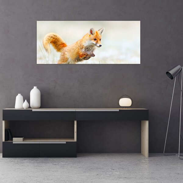 Tablou - Vulpe care sare (120x50 cm)