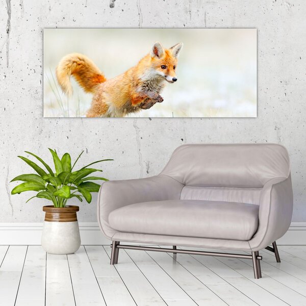 Tablou - Vulpe care sare (120x50 cm)