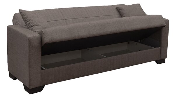 Canapea extensibila cu spatiu de depozitare Vox, Maro, 180x75x85 cm