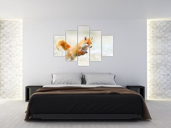 Tablou - Vulpe care sare (150x105 cm)