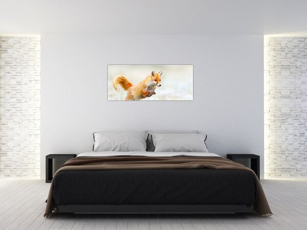 Tablou - Vulpe care sare (120x50 cm)