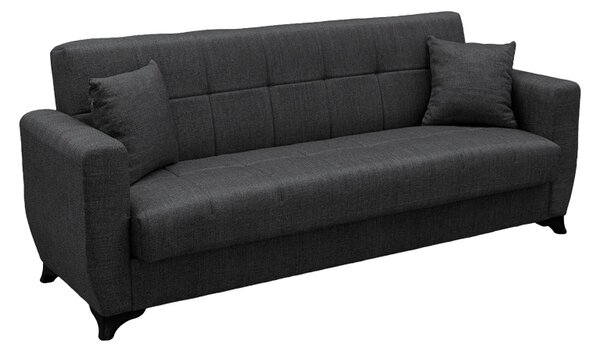 Canapea extensibila cu spatiu de depozitare Modesto, Gri, 215x75x85 cm