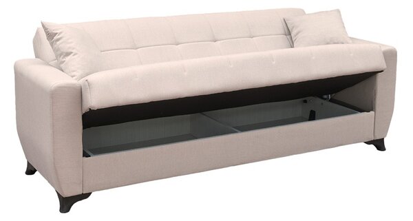 Canapea extensibila cu spatiu de depozitare Modesto, Bej, 215x75x85 cm