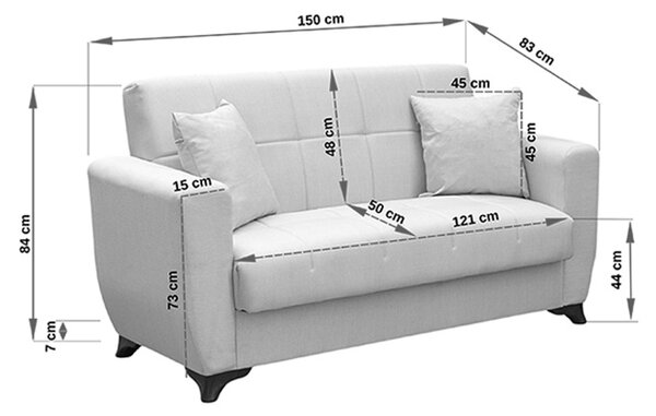 Canapea extensibila cu spatiu de depozitare Modesto, Bej, 155x75x85 cm