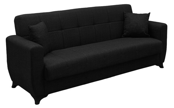 Canapea extensibila cu spatiu de depozitare Modesto, Gri/Antracit, 215x75x85 cm