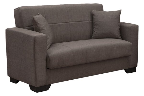 Canapea extensibila cu spatiu de depozitare Vox, Maro/Negru, 180x75x85 cm