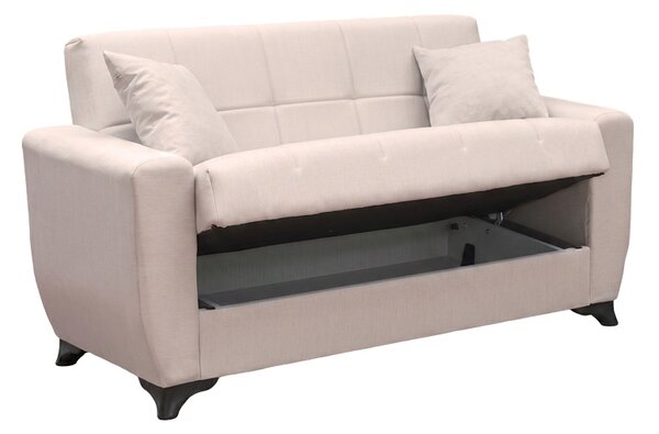 Canapea extensibila cu spatiu de depozitare Modesto, Bej, 155x75x85 cm
