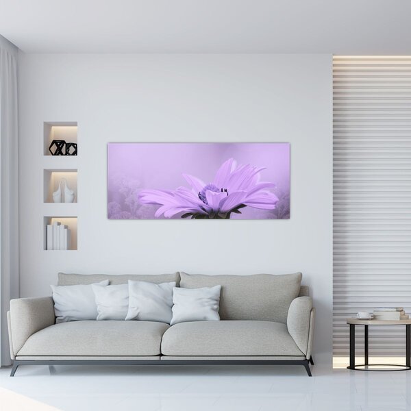Tablou - Flori mov (120x50 cm)