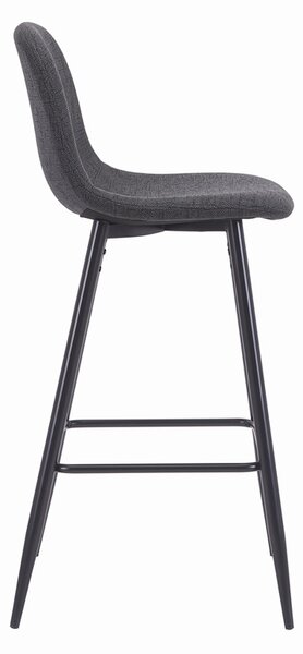 Scaun de bar Bella, Gri inchis, 41.5x49x108 cm