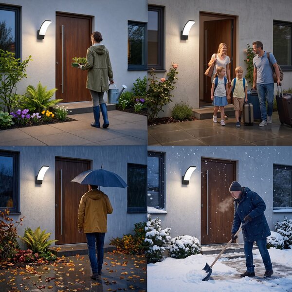 Lampă de perete LED pentru fațadă JNH032-G neagră
