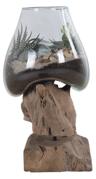 Vaza sculptata decorativa Waterdrop, Natural, 15x18x25 cm