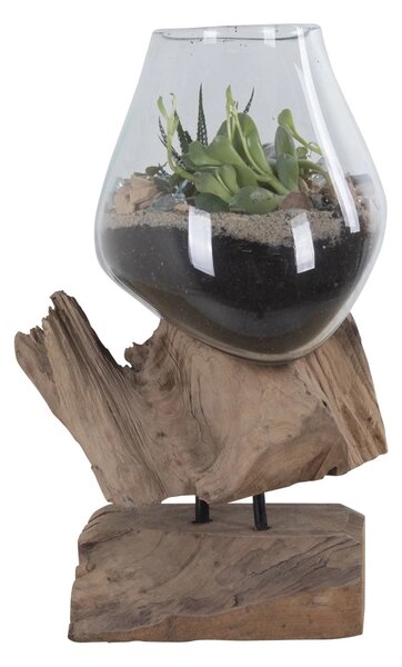 Vaza sculptata decorativa Waterdrop, Natural, 15x18x25 cm