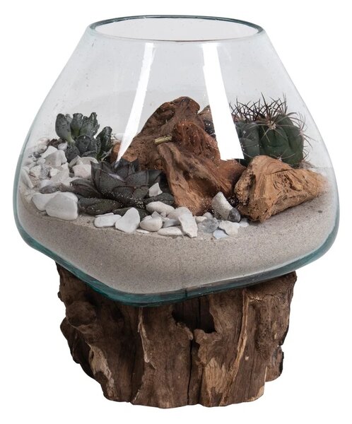 Vaza sculptata decorativa Waterdrop, Natural, 20x18x20 cm
