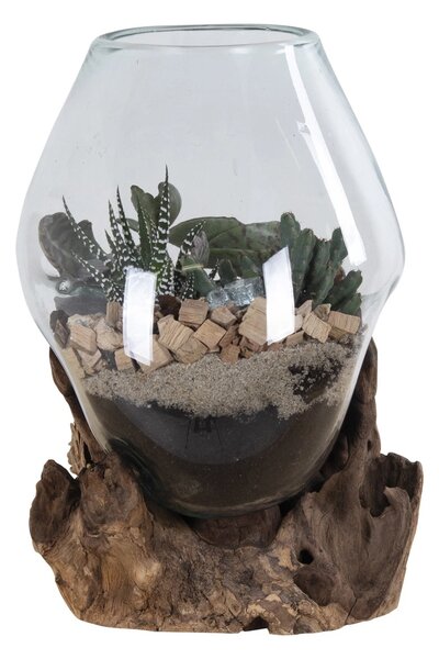 Vaza sculptata decorativa Waterdrop, Natural, 20x18x20 cm