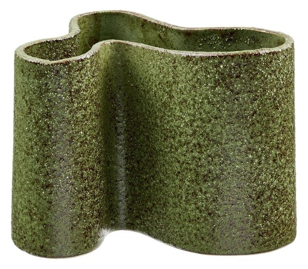 Vaza decorativa, Verde inchis, 19x14.5x14.5 cm