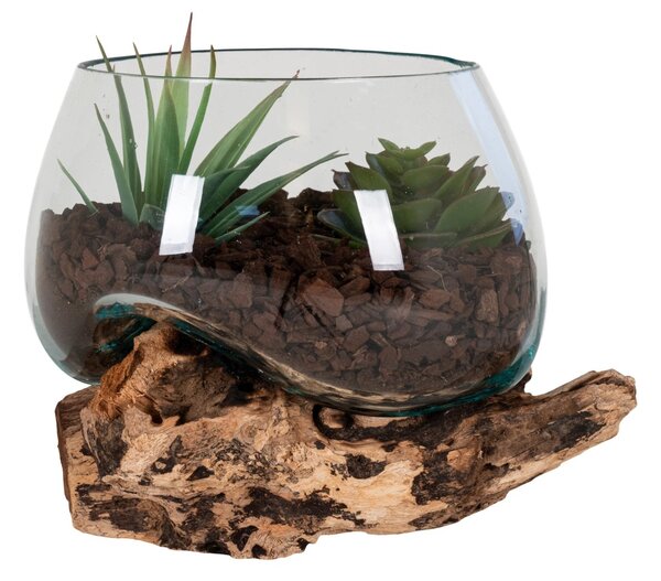 Vaza din sticla topita San Marino Waterdrop, Natural, 15x15x15 cm