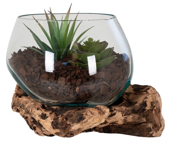 Vaza din sticla topita San Marino Waterdrop, Natural, 15x15x15 cm