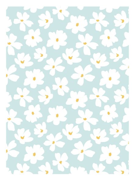 Hârtie de împachetat eleanor stuart No. 8 Floral, albastru-alb